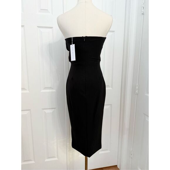 Bianca and Bridgett Black Twist Bow Front Strapless Sheath Dress Size 6 NWT - Picture 3 of 5
